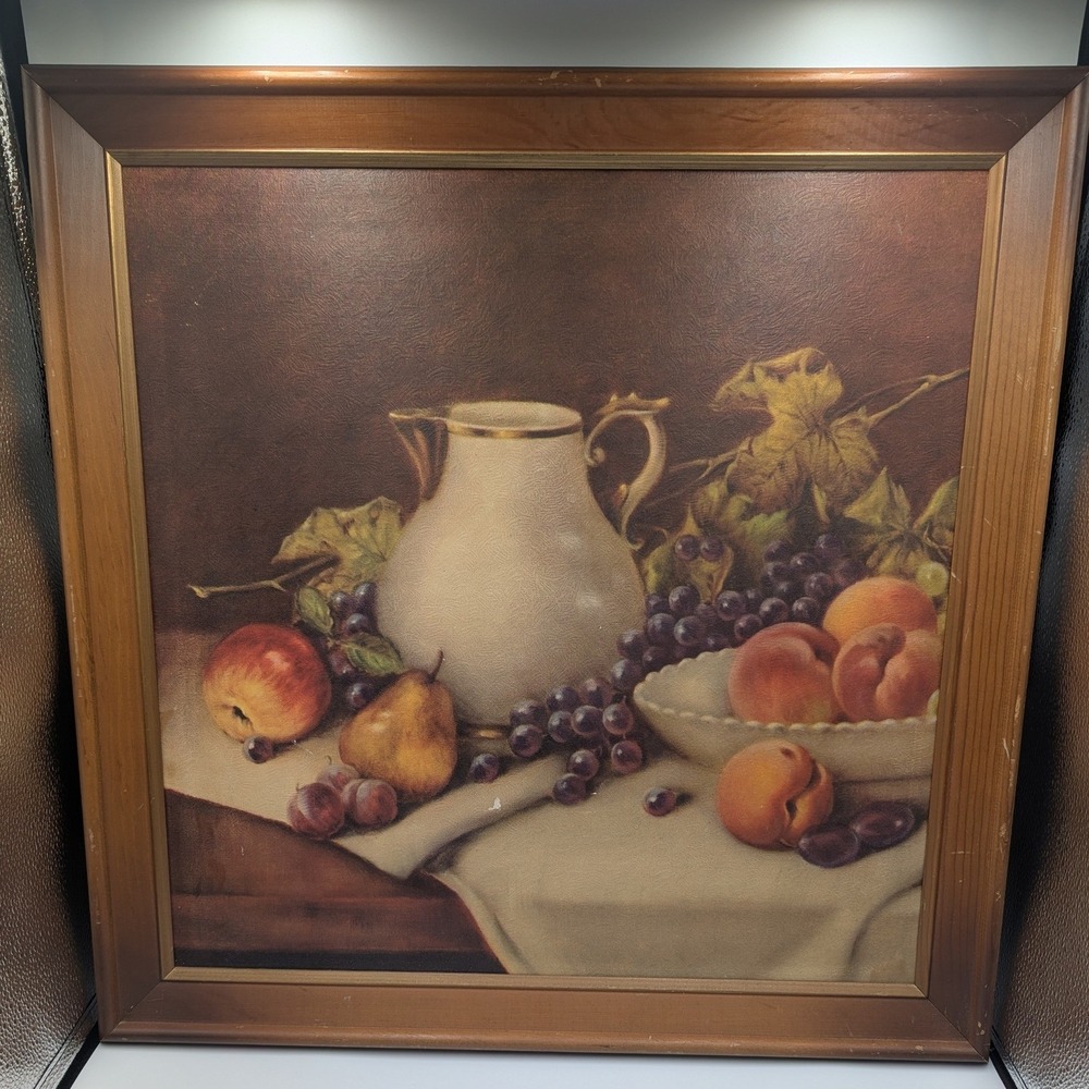 Cameo Creation Still Life Fruit Pitcher Framed Art Print 22.5in Square